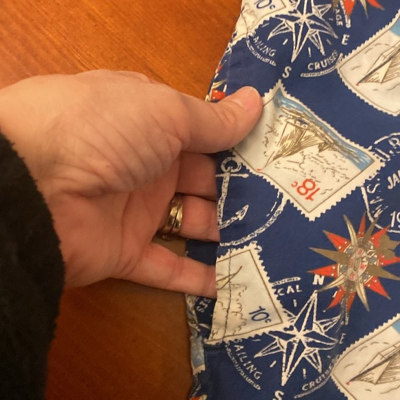 Chaps Men’s Cotton Shorts Navy Compass Stamps - Picture 4 of 7